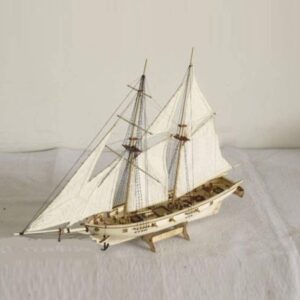 Scale DIY Hobby Wooden Ship Science Equipmen Assembly Model Boat Kits Sailing Boat Kit Decor Toy Gift (1:100)
