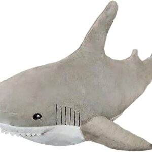 31 Inch  Giant Shark Stuffed Animals, Chubbier Shark Pillow Soft Shark Plush Shark Plushie Stuffed Shark Décor, Perfect Mother's Day Stress Relief Gifts for Kids Women