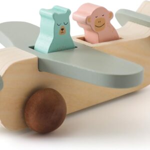 Wooden Airplane Toys, Air Transport Vehicles Play Set, Wooden Pull Games, Learning Gift Montessori Toy for Baby Toddler Boys Girls