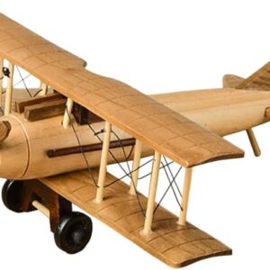 Retro Aircraft Handicraf Wooden Airplane Model, Vintage Biplane Model Desktop Decoration Photo Props Souvenir Collectible Airplane Model Gift Office Home Decor Ornament