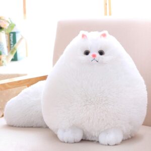 Stuffed Animal Plushie Cat Stuffed Animal,Cute Soft Plush Cat Animals,White Stuffed Cat, Birthday Christmas for Kids,Boys,Girls,Fat Cat Stuffed Toy (White, 10 Inches)