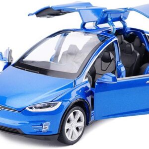 Toy Car Model x, Pull Back Car Toys Alloy Vehicles with Lights and Sound 1:32 Scale Model Car (Blue)