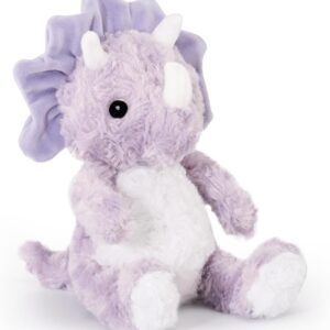 Cute Purple Dinosaur Stuffed Animals for Girls, Dinosaur Party Favors, Cuddly Dinosaur Plush Toy for Kids, Huggable Triceratops for Baby, Birthday Xmas Gifts for Toddlers Age 2+