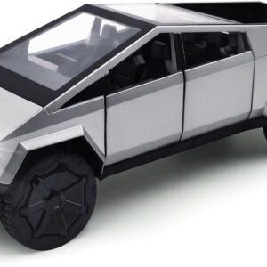 Model: 1/24 Diecast Metal Toy Trucks with Lights and Sounds, Mini Vehicles Toys for Boys, Ages 3 and Up (Silver)