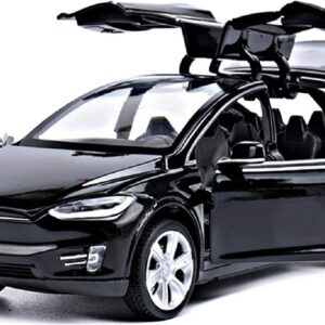 Toy Car Model X, Pull Back Car Toys Alloy Vehicles with Lights and Sound 1:32 Scale Model Car (Black)