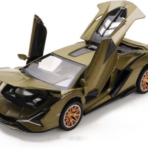 Toy Car  Die-Cast Car Model with Lights and Sound Pull Back Toy Car for Boys Age 3 4 5 6 + Year Old (Green)